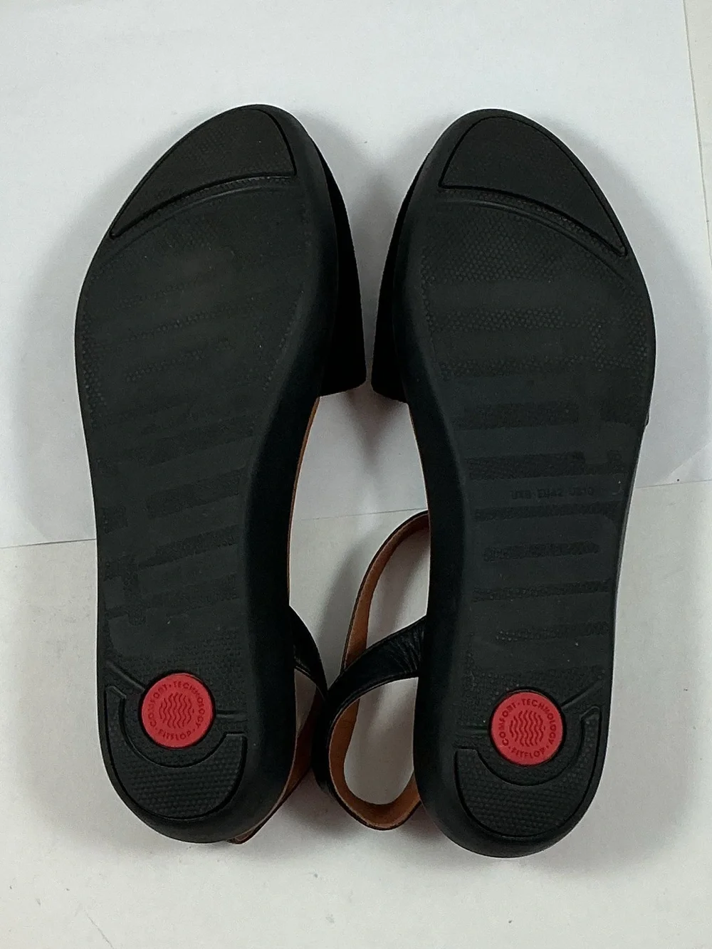 Fitflop Cova ll Black Suede Closed Toe Sandals Shoes Size 10